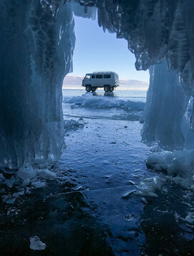 Icicle formation in cave