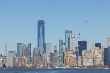 Obraz premium Lower Manhattan skyline viewed from the Staten Island Ferry
