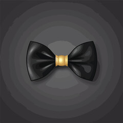 Bow tie icon inside realistic dark emblem flat vect