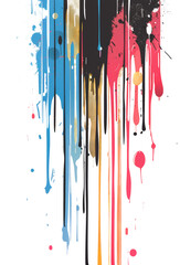 Fototapeta premium Abstract Painting of Paint Splattered on Transparent Background