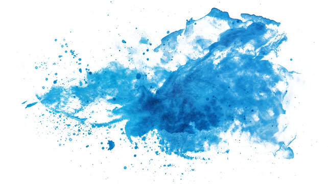 Expressive Blue Watercolor Stain - Isolated Artistic Background Design
