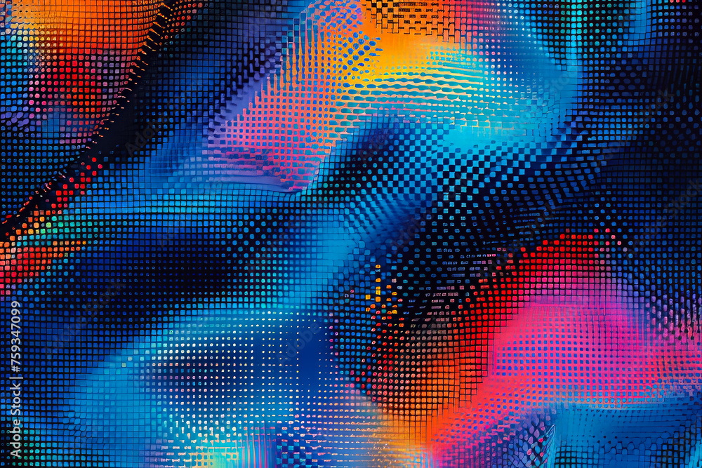 Poster abstract digital pixel concept. background with selective focus and copy space
