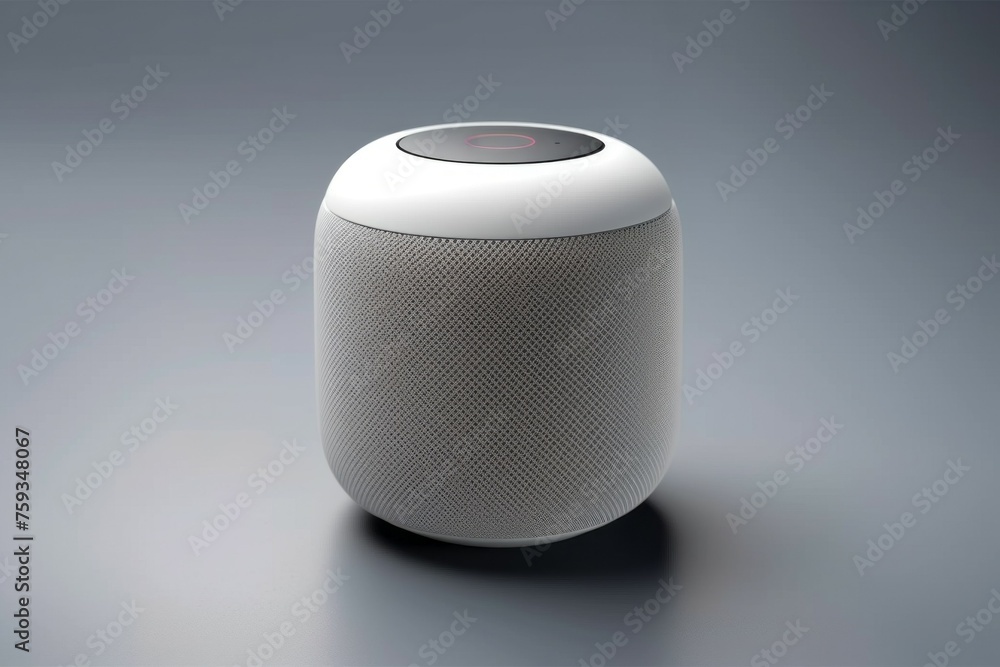 Poster smart speaker. background with selective focus and copy space
