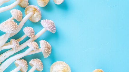 Matsutake mushroom   tricholoma matsutake   on delicate pastel colored background