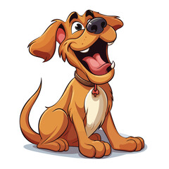 Cartoon barking dog. Vector clip art illustration 
