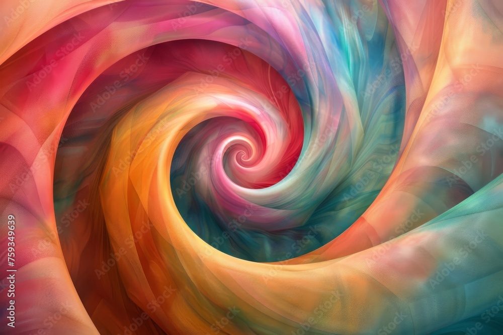 Aufkleber colorful abstract digital art swirling pattern - a whirlwind of colors merge fluidly, creating a hyp