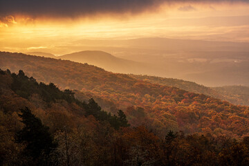 Early morning low clouds and fog at Mount Magazine State Park.