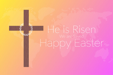 Modern Happy Easter He is Risen Illustration