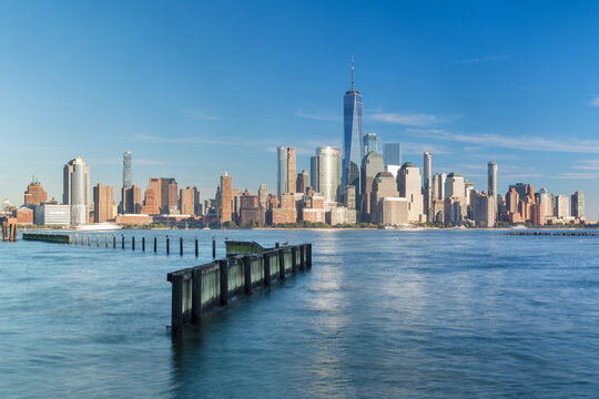 Afternoon sun on lower Manhattan Skyline