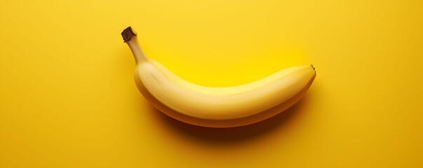 Banana on Yellow Surface