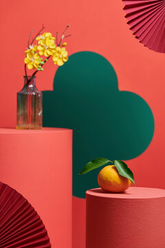 Happy Chinese new year or Lunar new year festival decorations