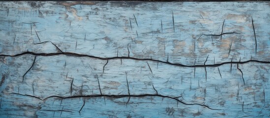 Fototapeta premium Old painted wooden board with cracks