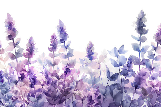 ラベンダーの花（水彩画）