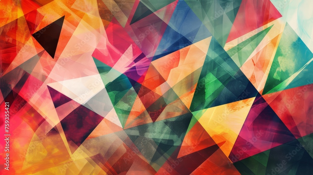 Aufkleber abstract colorful geometric pattern