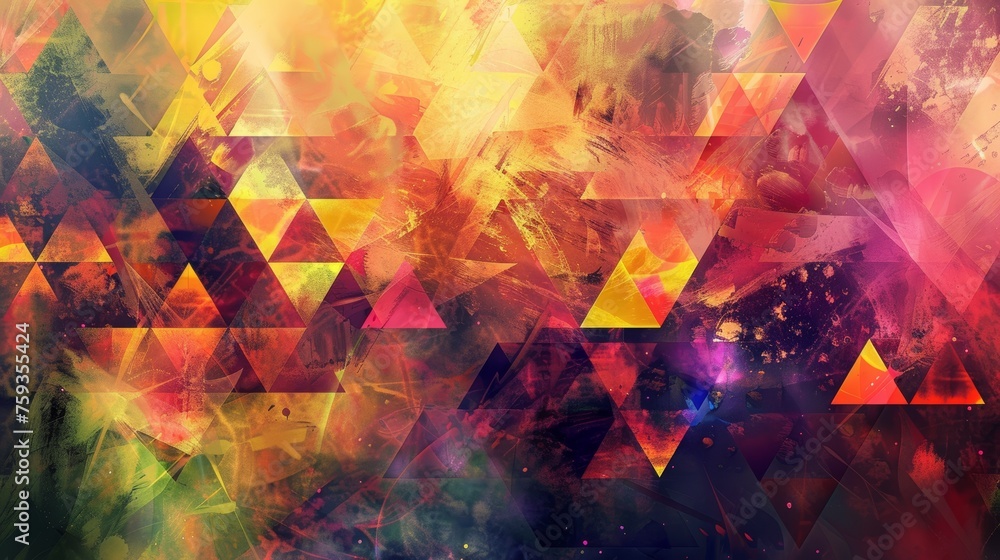 Poster abstract colorful triangle background