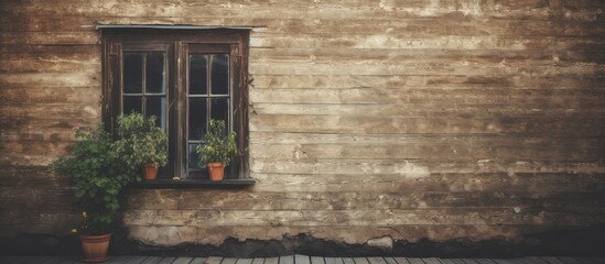 Old wooden house wall backdrop
