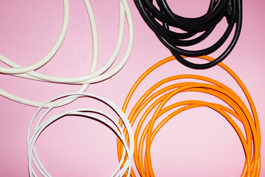 Colourful curve wires with hard direct flashlight