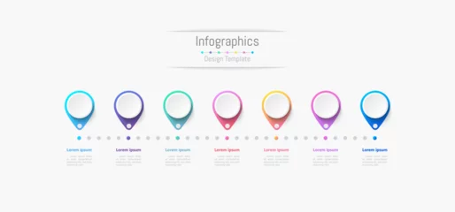 Foto op Plexiglas Infographic 7 options design elements for your business data. Vector Illustration. © Thanaporn