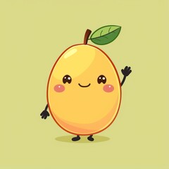 cute mango smiling flat illustration