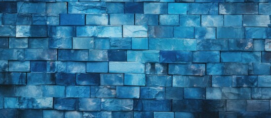 Abstract Blue Brick Wall Pattern.