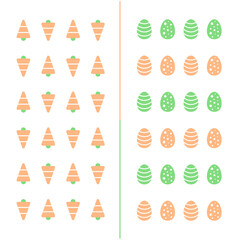Vector Easter Carrot Eggs Seamless Pattern