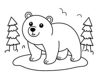 Naklejka premium Coloring Book Bear