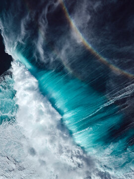 Top down view of ocean wave