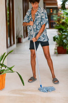 Moping Floor in Residence