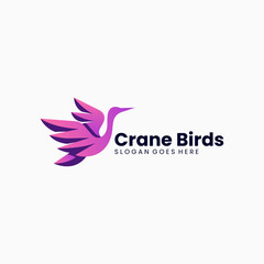 Fototapeta premium Vector Logo Illustration Crane Gradient Colorful Style