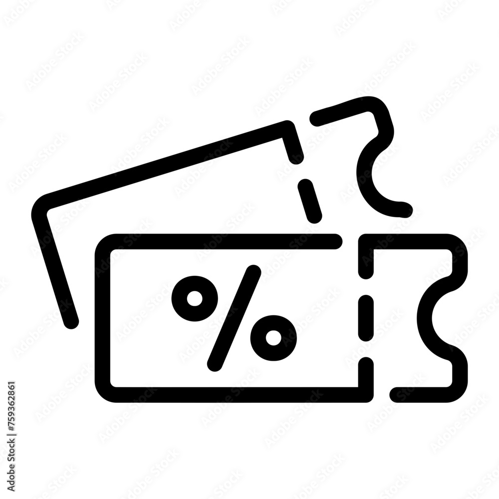 Sticker coupon Line Icon