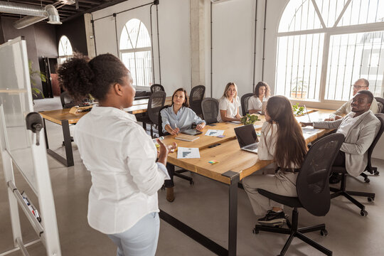 group of young entrepreneurs in a coworking office