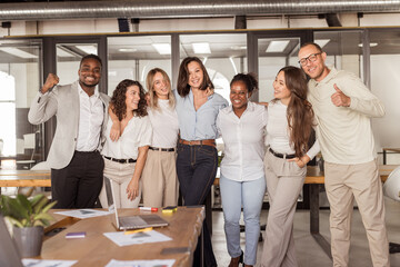 group of young entrepreneurs in a coworking office