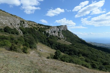 Fototapeta na wymiar Mountain view in the Demerdzhi tract. Crimea