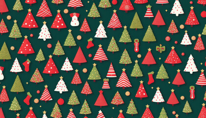 merry christmas pattern or christmas tree with red balls or christmas tree with balls or red christmas tree or christmas seamless pattern with trees or christmas seamless pattern