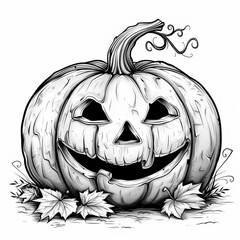 Minimalist pumpkin coloring page for kids