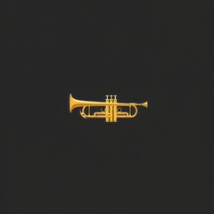 trumpet flat illustration - obrazy, fototapety, plakaty