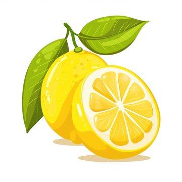 lemon flat illustration. simple fresh lemonade wallpaper