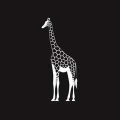 Giraffe logo with long rectangular shape decorated