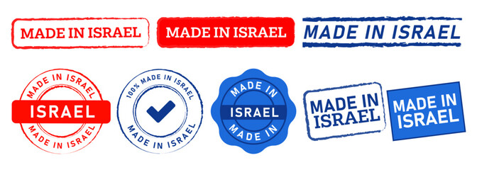 made in israel red and blue color stamp label sticker sign mark product industry