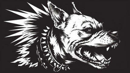 logo for punk dog - obrazy, fototapety, plakaty