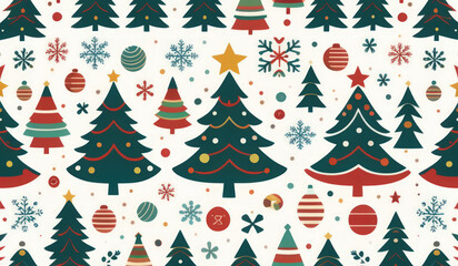 merry christmas pattern or christmas tree with red balls or christmas tree with balls or red christmas tree or christmas seamless pattern with trees or christmas seamless pattern