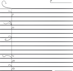 A simple, elegant lined sheet with swirls.