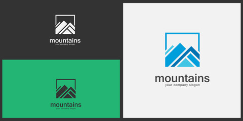 Elevated Elegance: Refining Mountain Logo Vector Art.