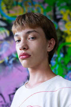 Portrait of young queer man