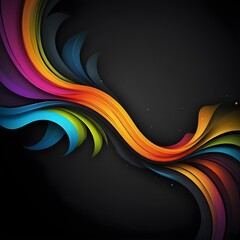 A colorful abstract background with a black background.