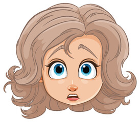 Vector illustration of a woman with a surprised look
