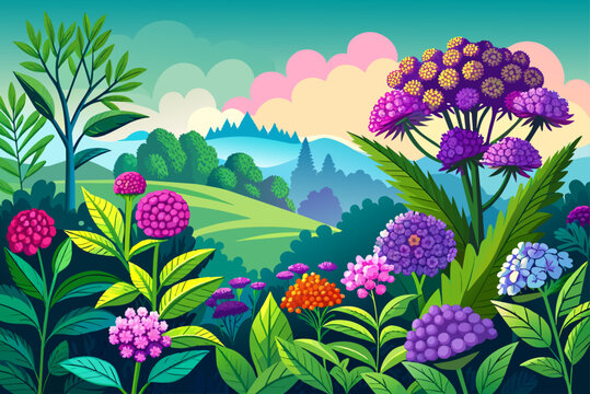verbena flower garden background is