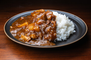 美味しそうな高級カレーライス　俯瞰