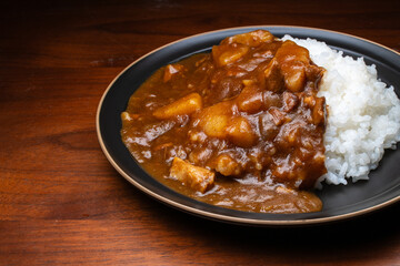 美味しそうな高級カレーライス　俯瞰