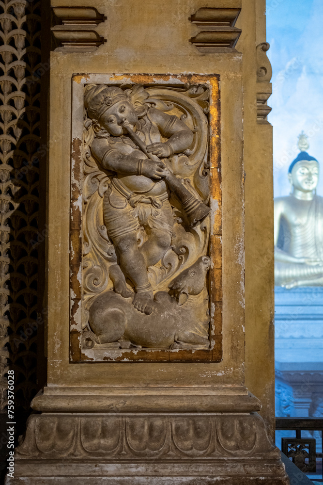 Canvas Prints religious relief statue at kelaniya temple